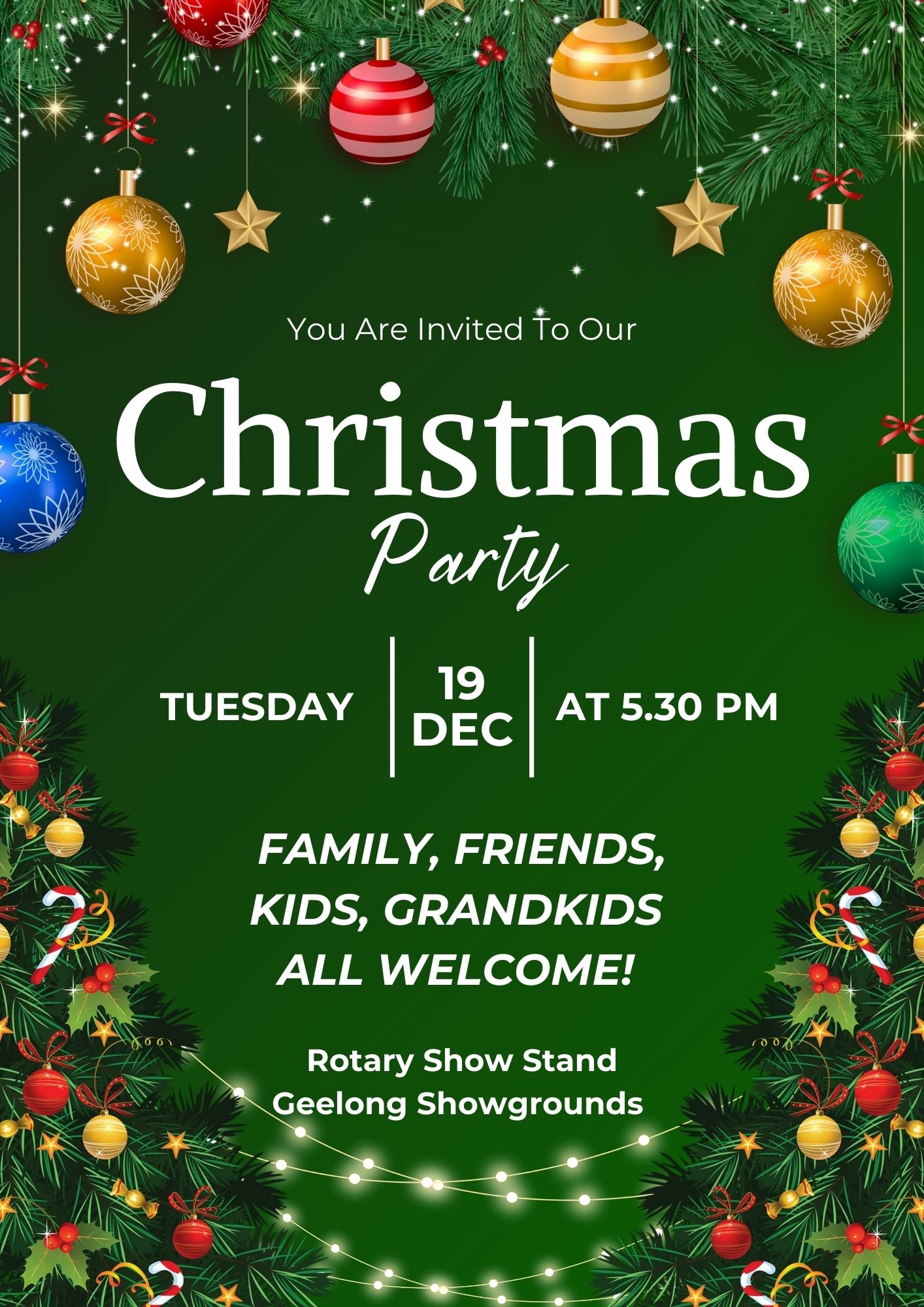 Christmas Party - Tues 19 December 2023 Tickets, Rotary Show Stand ...
