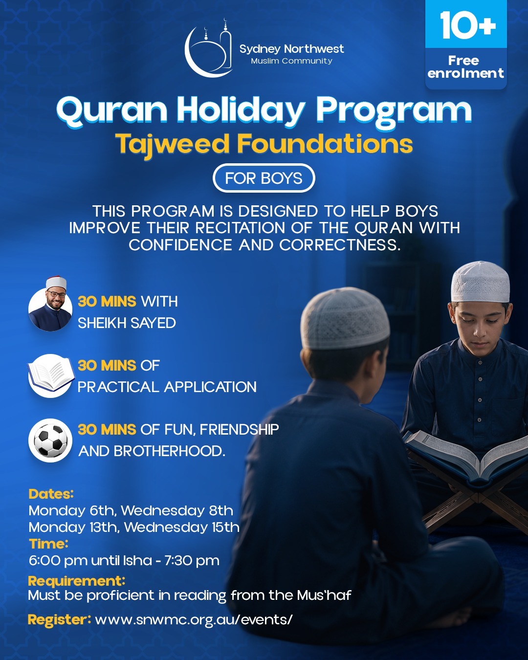 Boys Quran Holiday Program - Tajweed Foundations 2026
