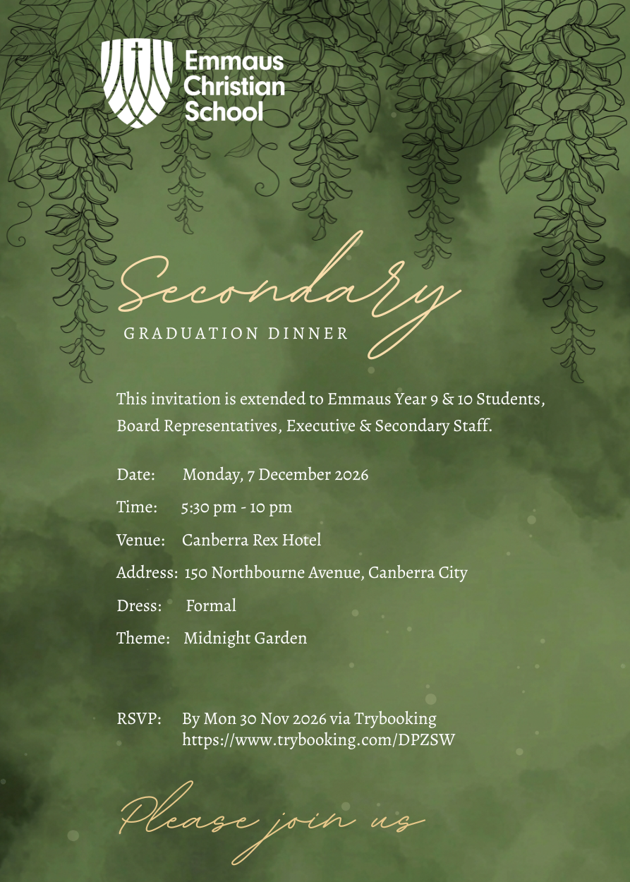 Emmaus Christian School - Secondary Graduation Dinner 2026