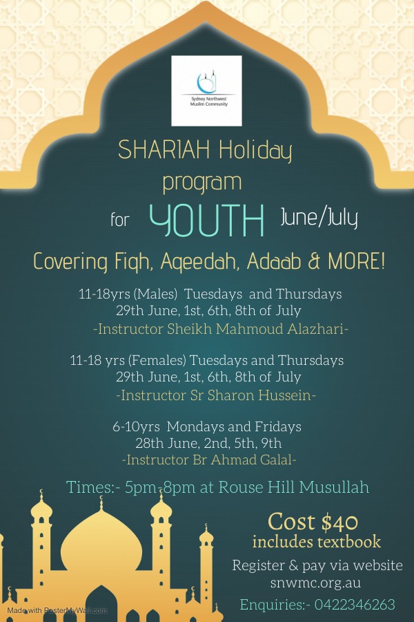 Shariah Hoilday Program - Youth & Kids