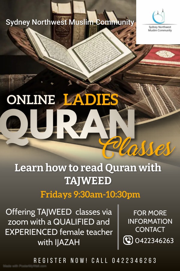 Weekly Learn Quran Tajweed- Sisters