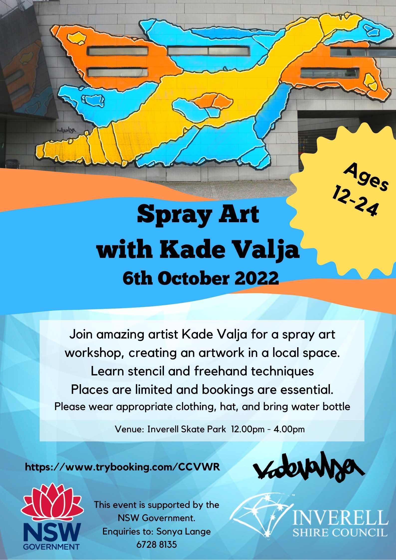 Introduction to Spray Art Tickets, Inverell Skate Park, Inverell