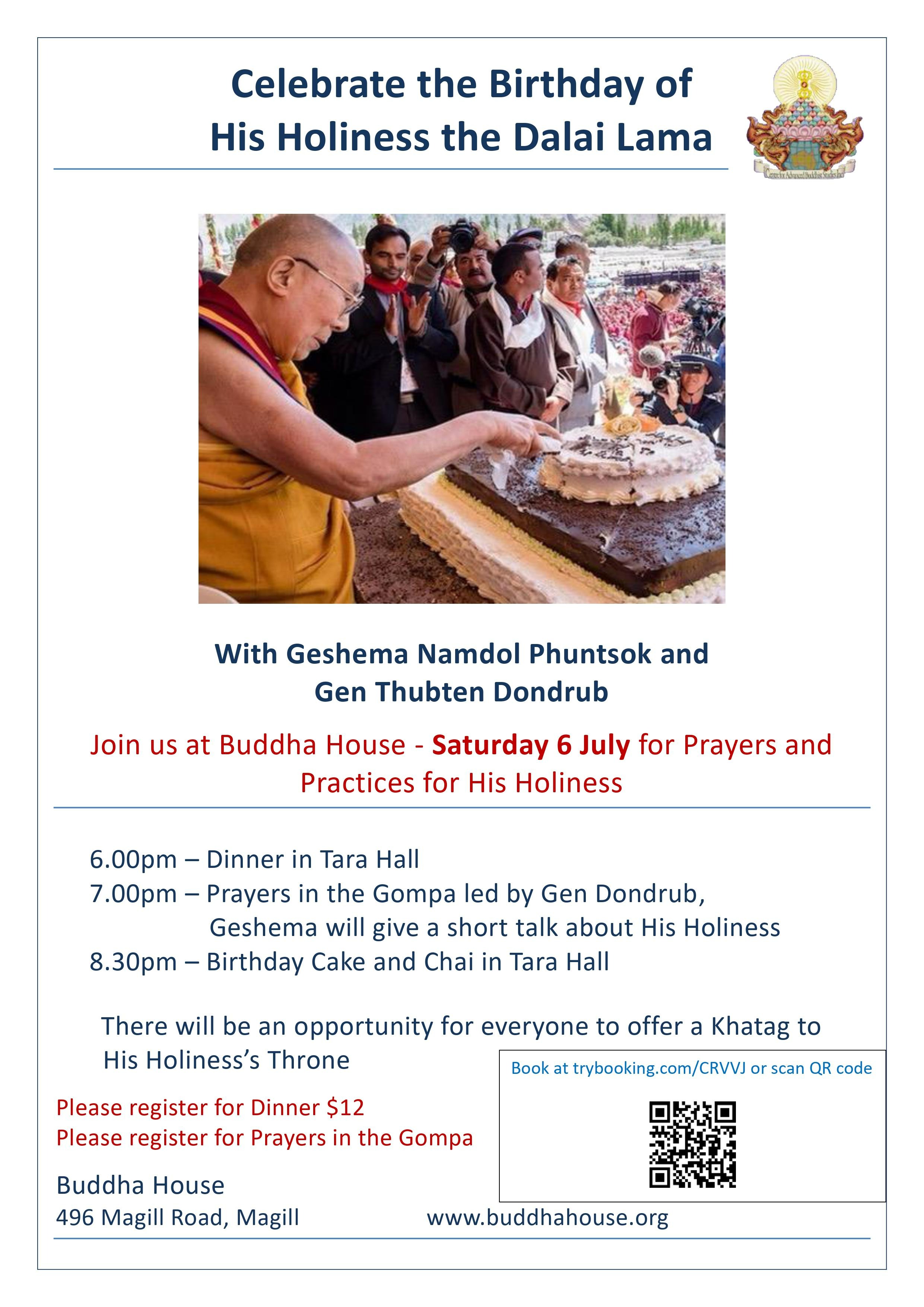 Celebrate the Birthday of His Holiness the Dalai Lama 2024 Tickets