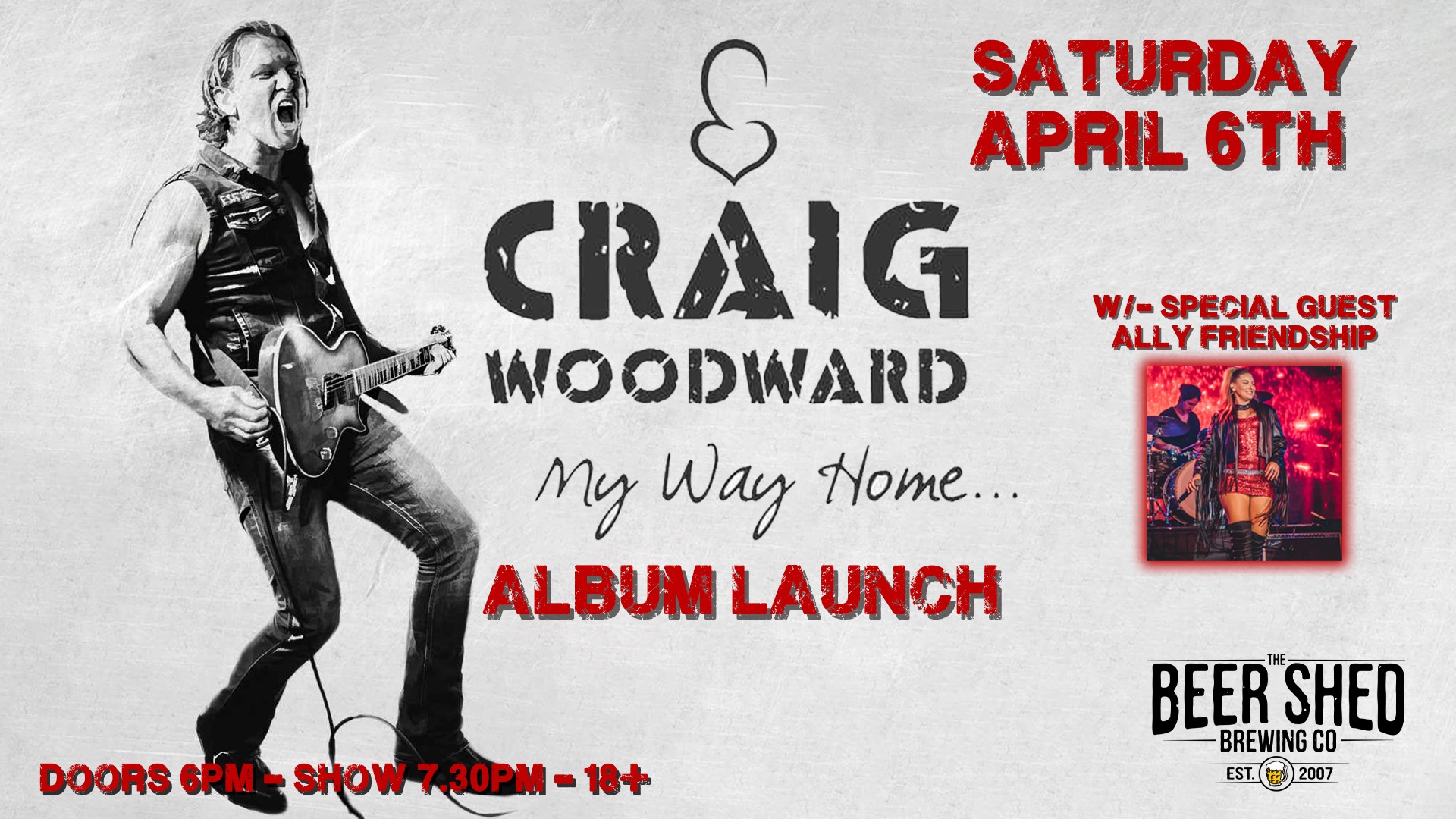 Craig Woodward Album Launch Live at The Beer Shed Tickets, The Beer