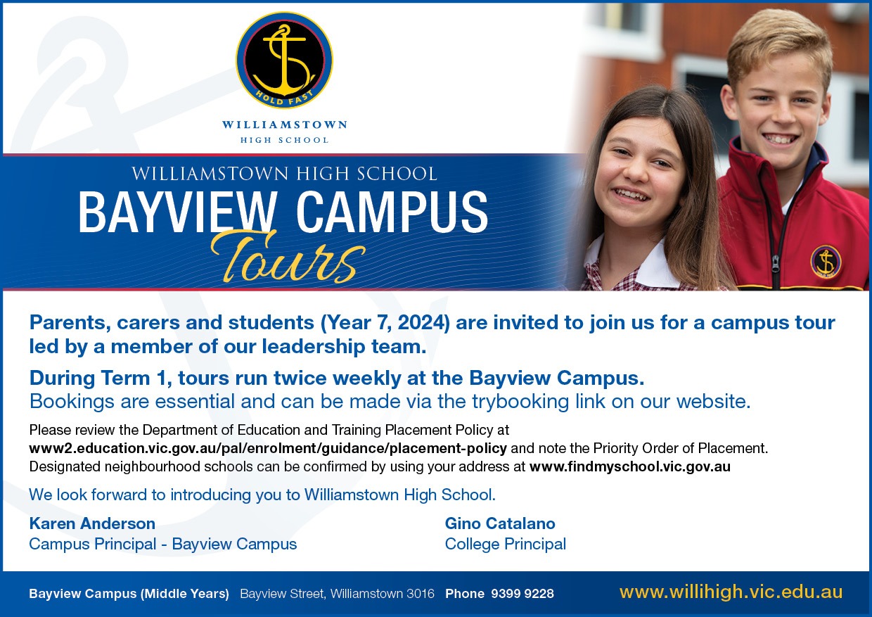 Williamstown High School Bayview Campus Tours (Year 7 2024) Tickets