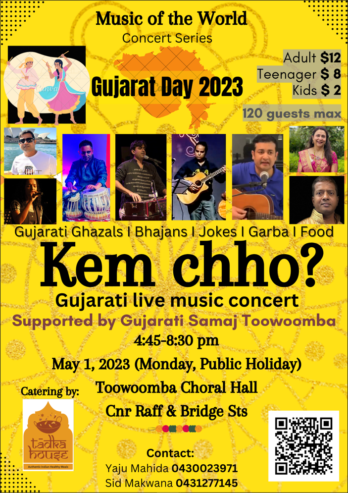 Kem Chho? Gujarati concert Tickets, Toowoomba Choral Society Hall