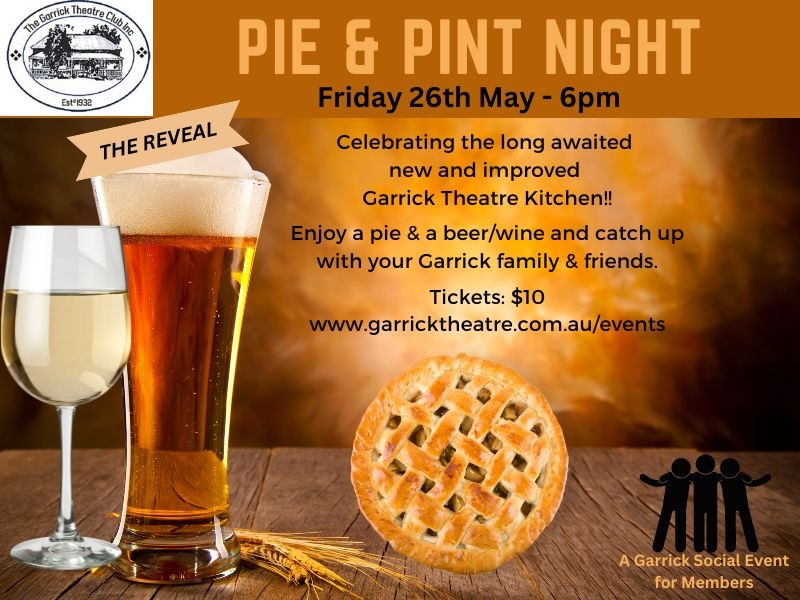 Pie & Pint Night Tickets, Garrick Theatre, Guildford TryBooking Australia