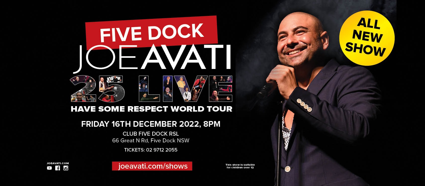 Joe Avati Have Some Respect World Tour Tickets, Club Five Dock RSL