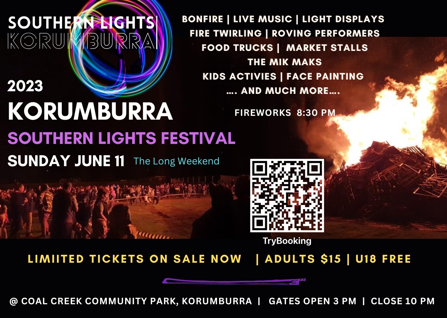 Korumburra Southern Lights Festival 2023 Tickets, Coal Creek