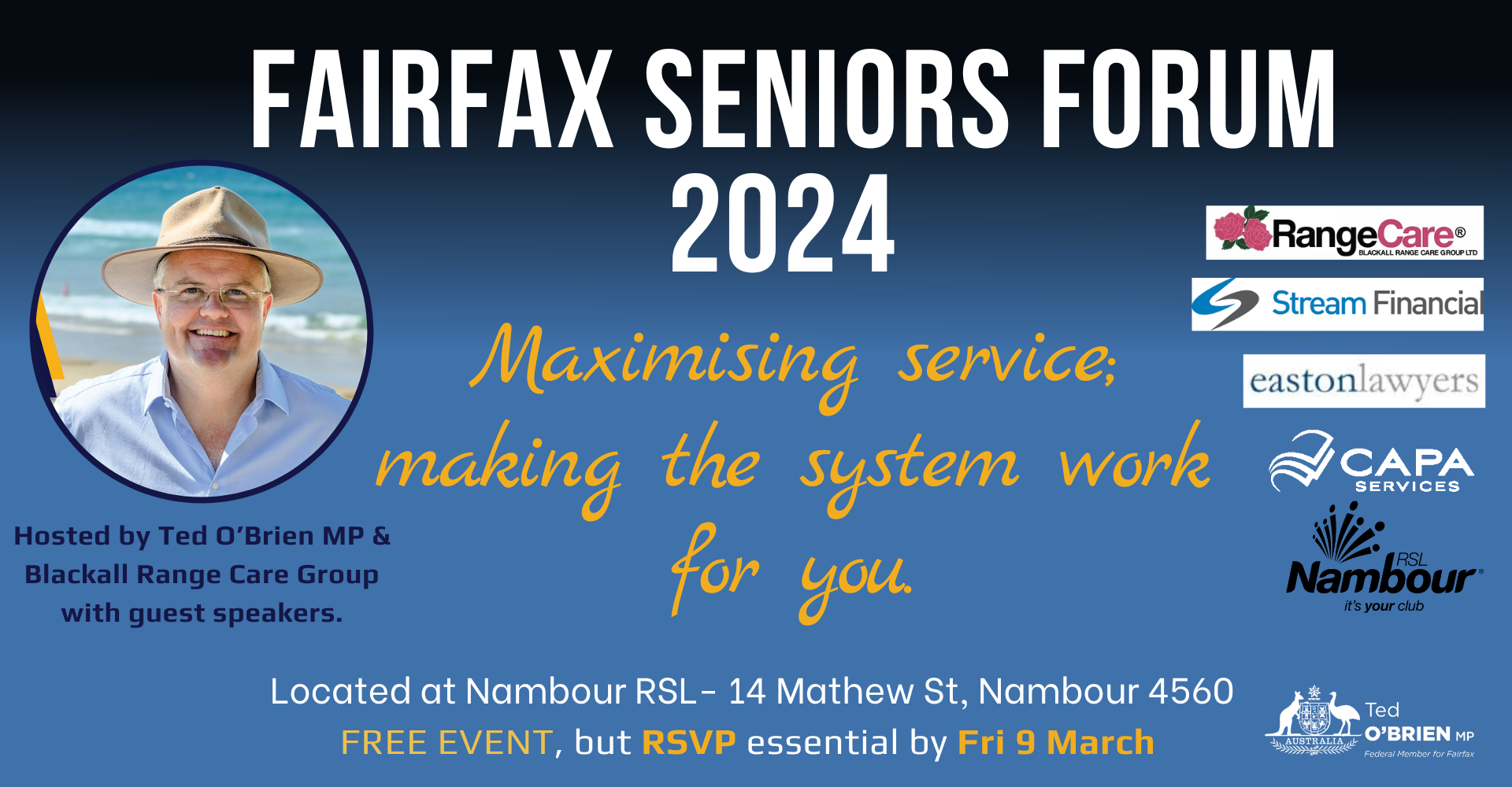 Fairfax Seniors Forum 2024 Tickets, Nambour RSL, Nambour TryBooking