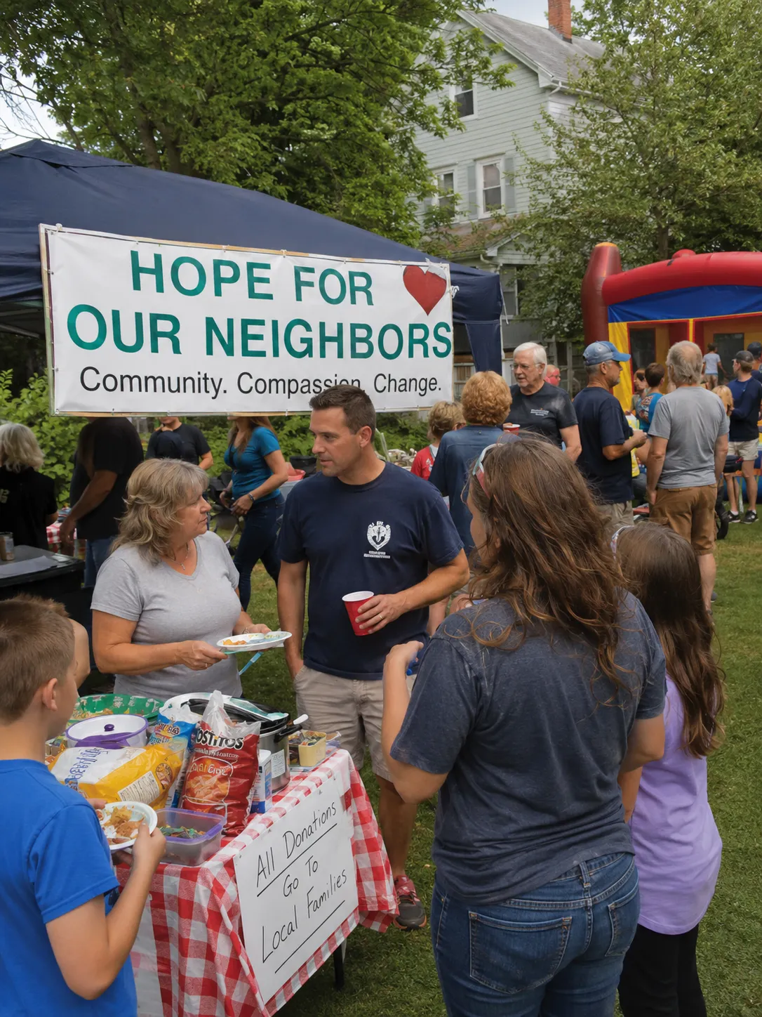 Community members together at a fundraising event