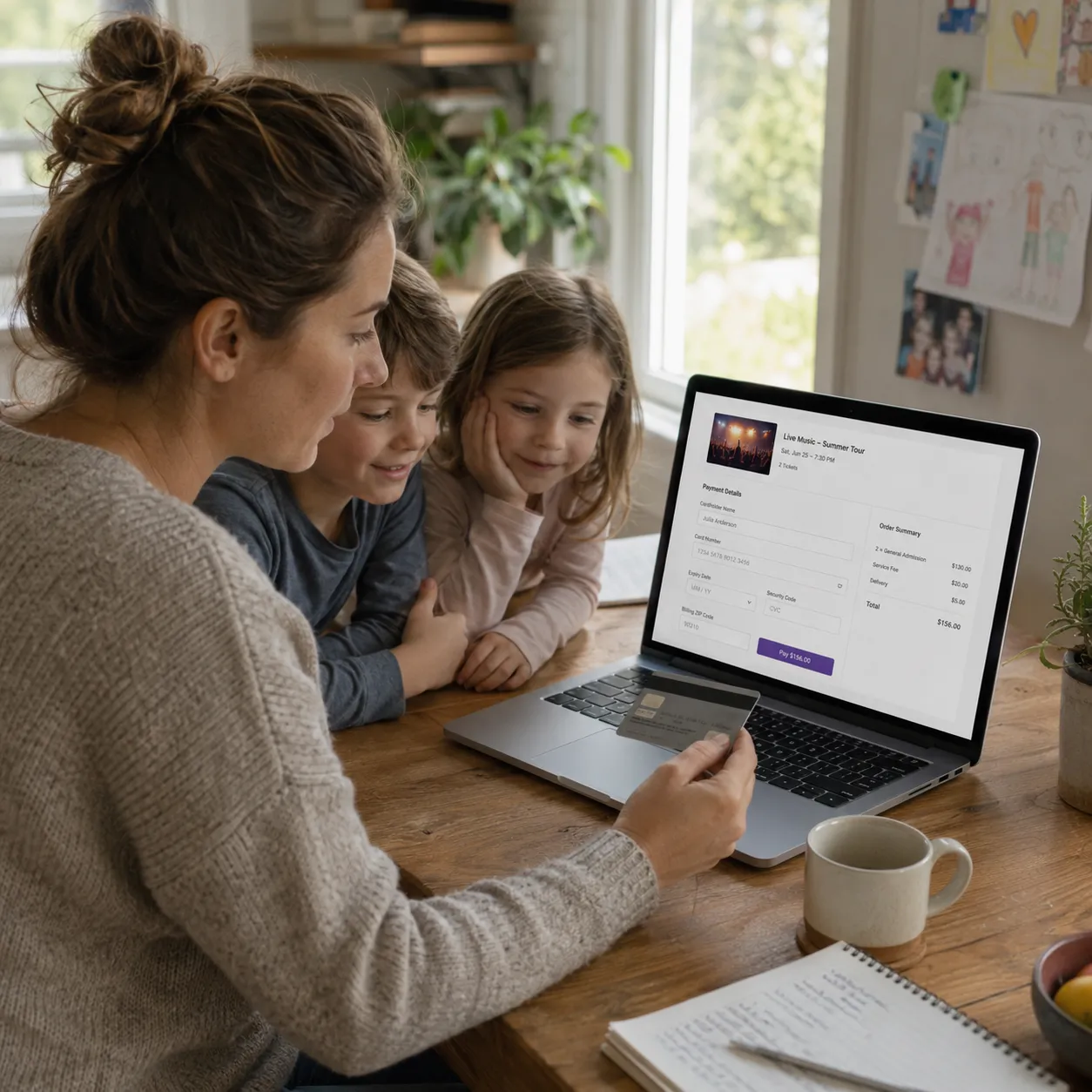 Parent booking a council event securely from home