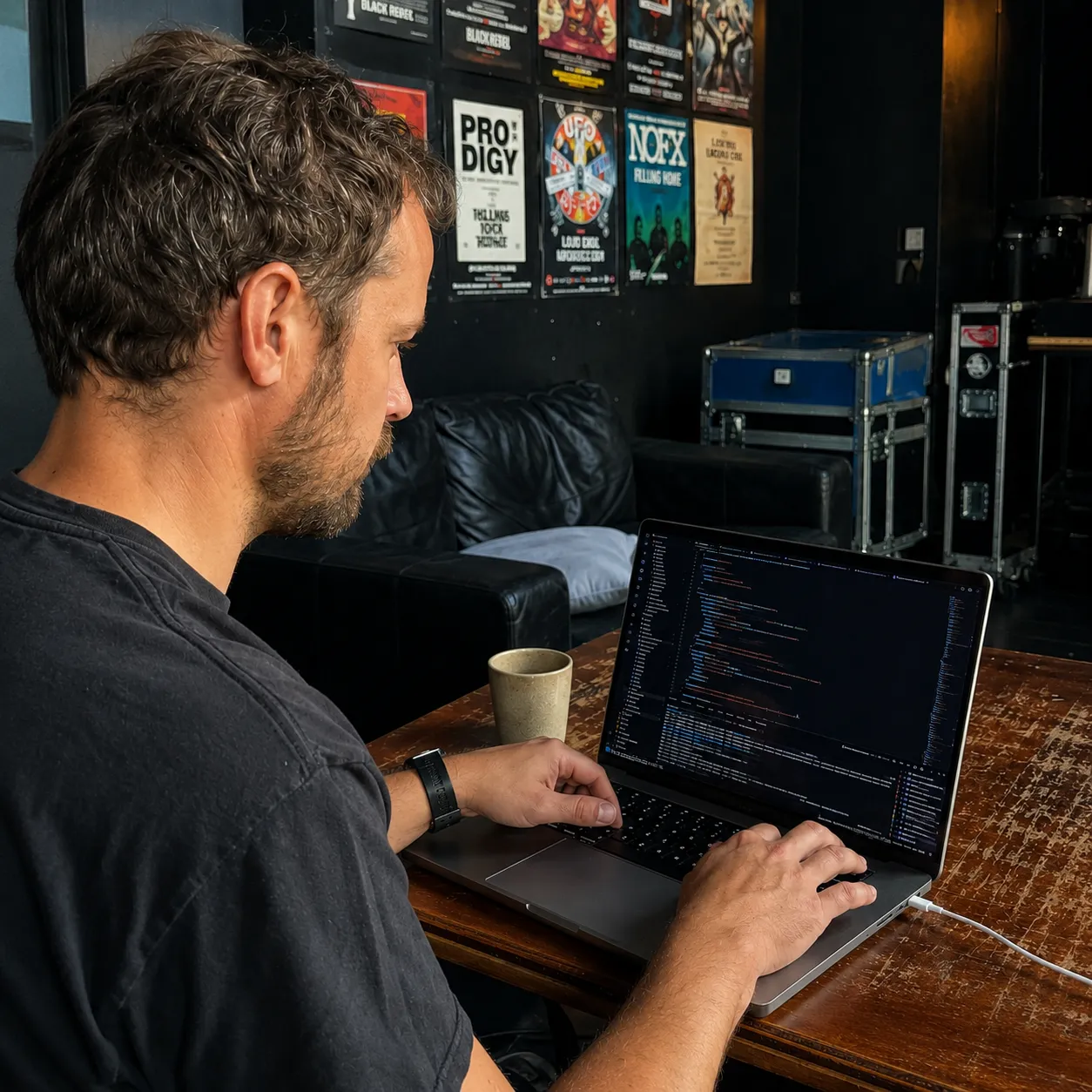 A developer building with the TryBooking API on a laptop