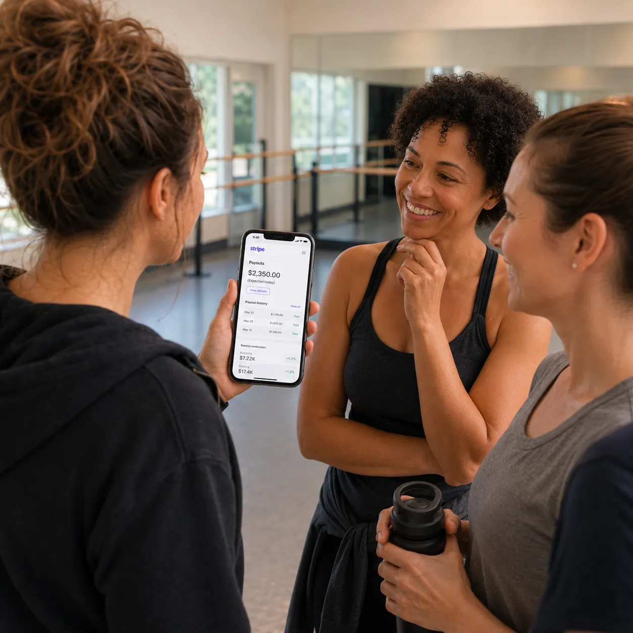 Reviewing Stripe payouts on a phone