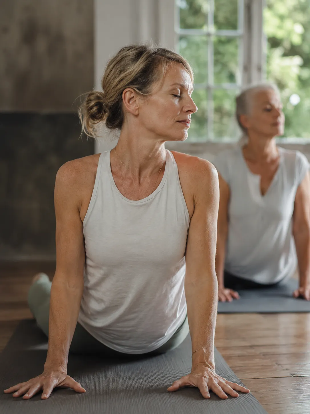 A group yoga class