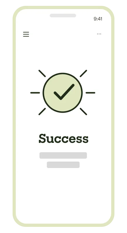 The Box Office App showing a successful payment