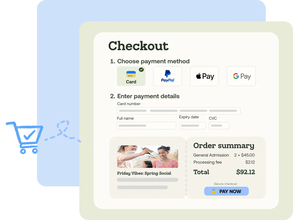 Branded checkout with no TryBooking branding