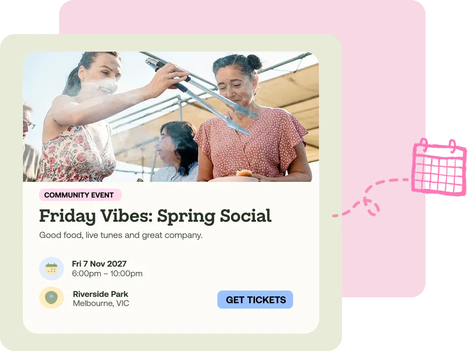 A donation prompt shown on an event page