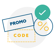 Promo code with percentage icon