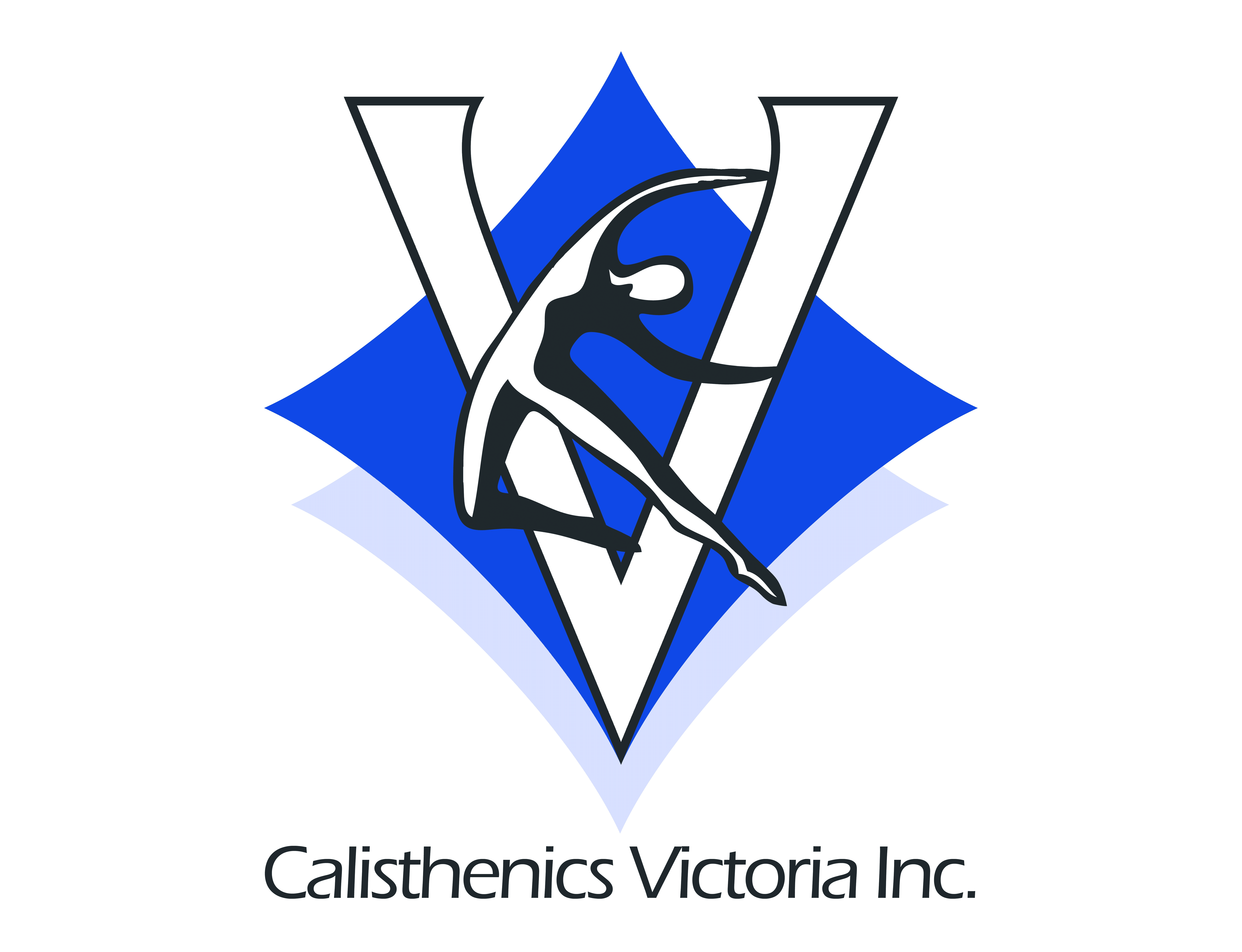 Blue and white Calisthenics Victoria logo