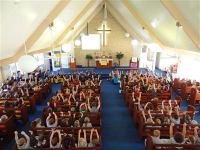 Grace lutheran college children at worship