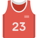 Red sports club jersey with player number 23
