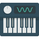 cartoon keyboard instrument