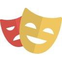 cartoon theatre drama happy sad masks