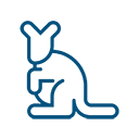 Blue cartoon kangaroo