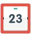 calendar with large number twenty three
