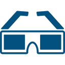 blue cartoon 3d glasses