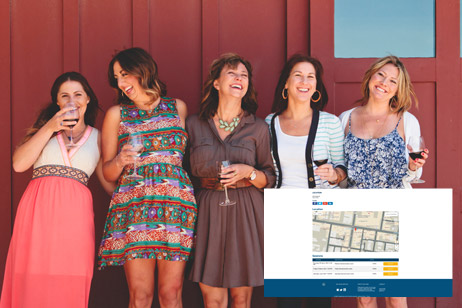 group of ladies socialising and laughing at event