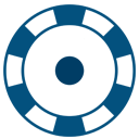 Blue casino chip icon