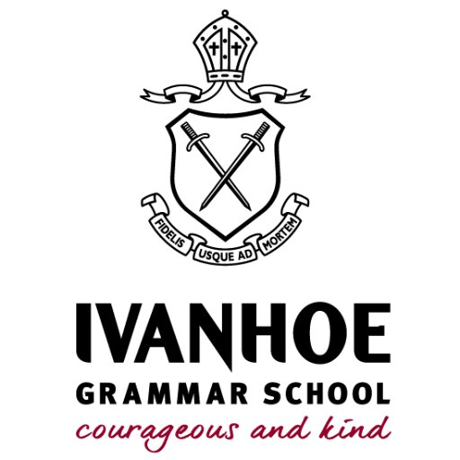 Logo with shield and swords on a crest