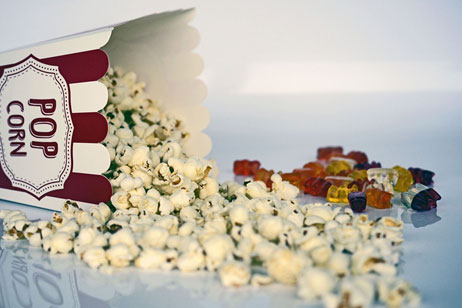 A box of popcorn spilled out