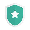 Illustrated green shield with star