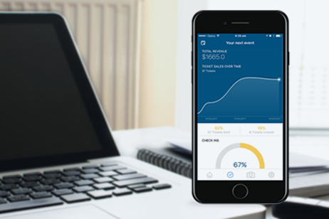 TryBooking Scanning App Dashboard Screen
