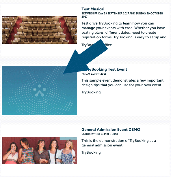 event page design tips