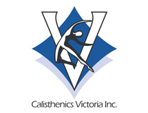 Blue and white Calisthenics Victoria logo