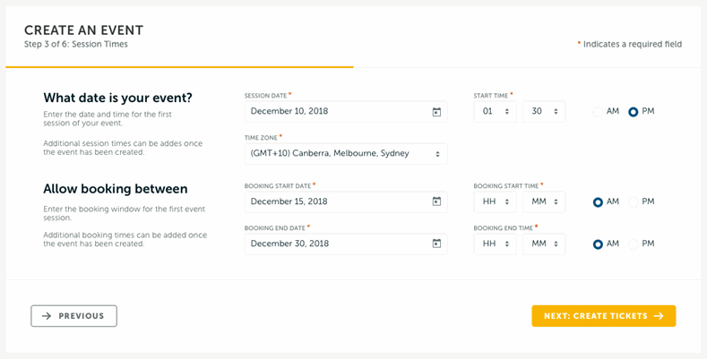 Event date scheduling