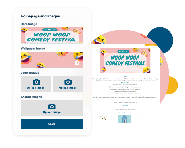 Customise your event pages