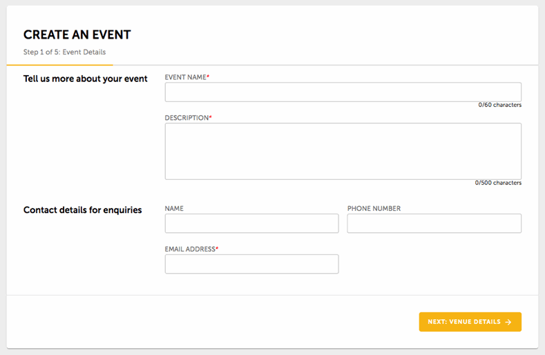 Create an event page