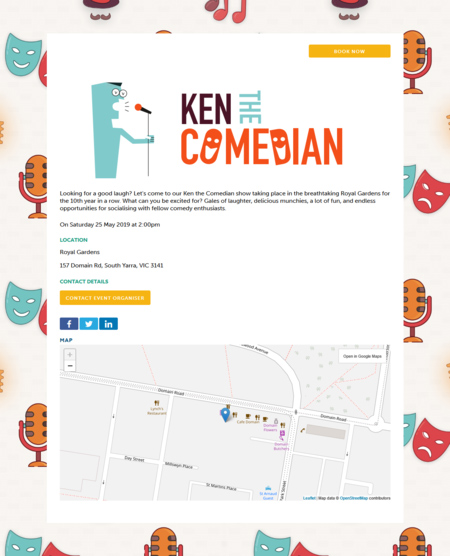 An event information letter about Ken The Comedian