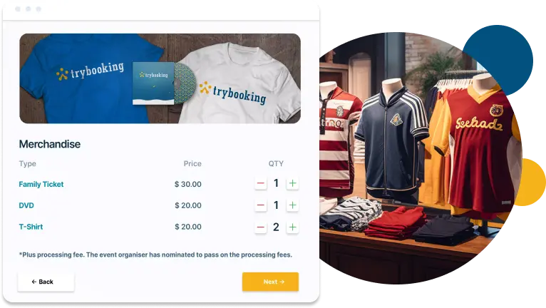 Sell merchandise alongside your event