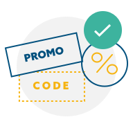 Promo code with percentage icon
