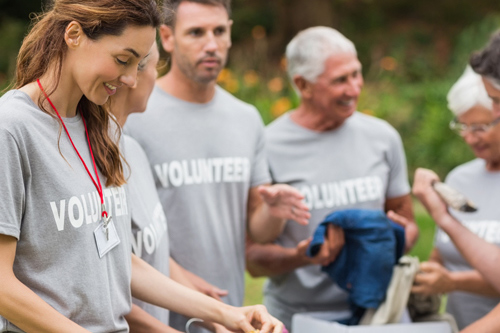 Group of volunteers at a fundraising event