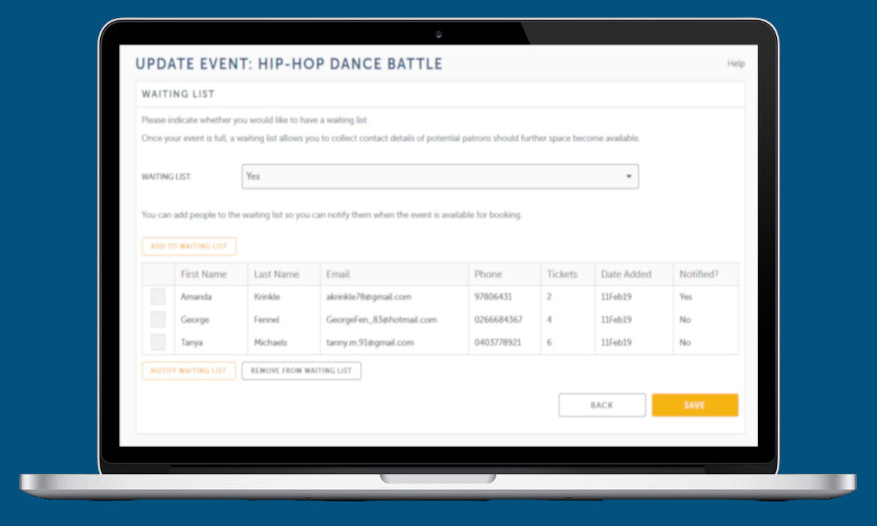 New features have been added to the Waiting List