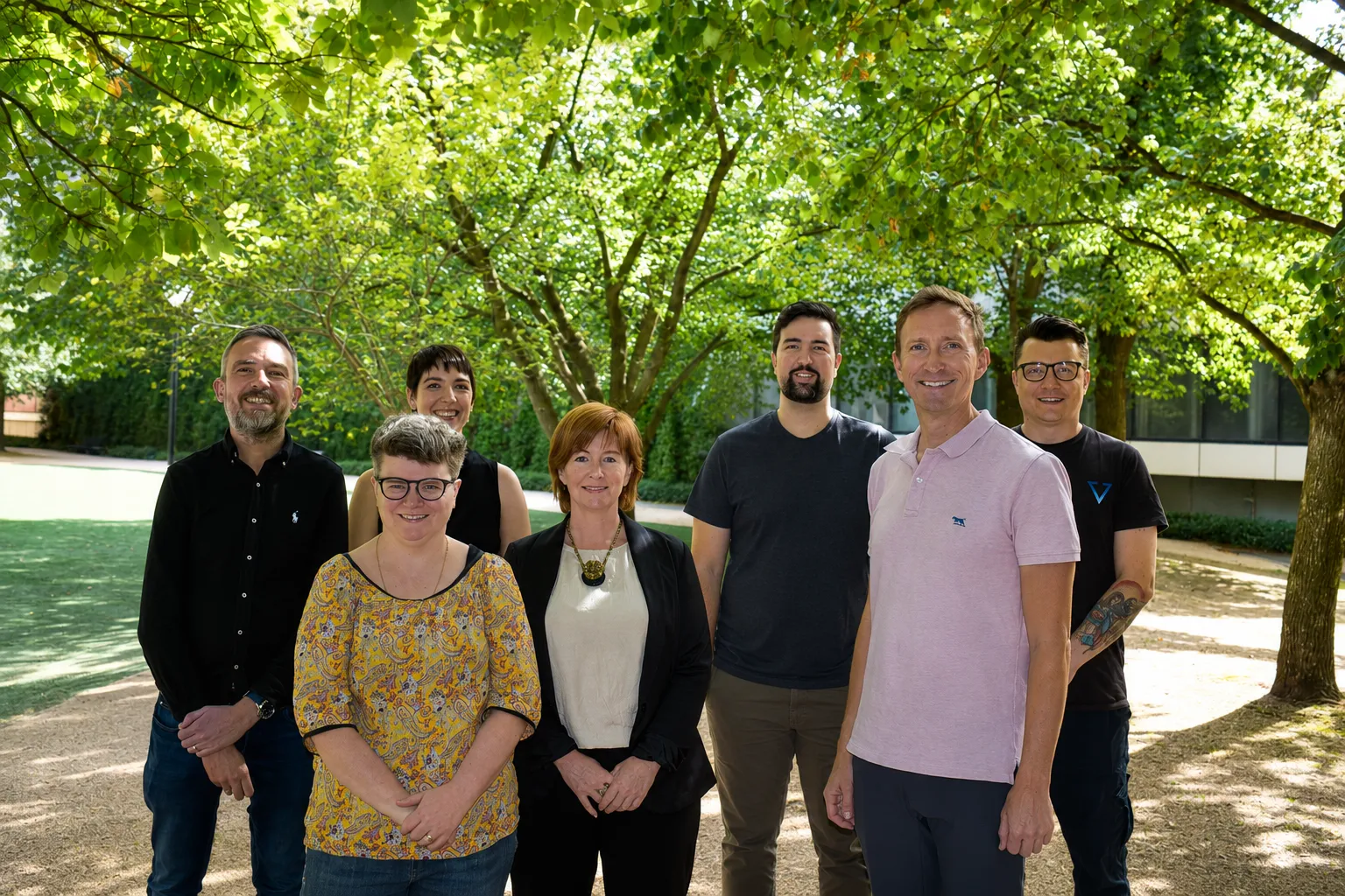 The TryBooking team together outdoors