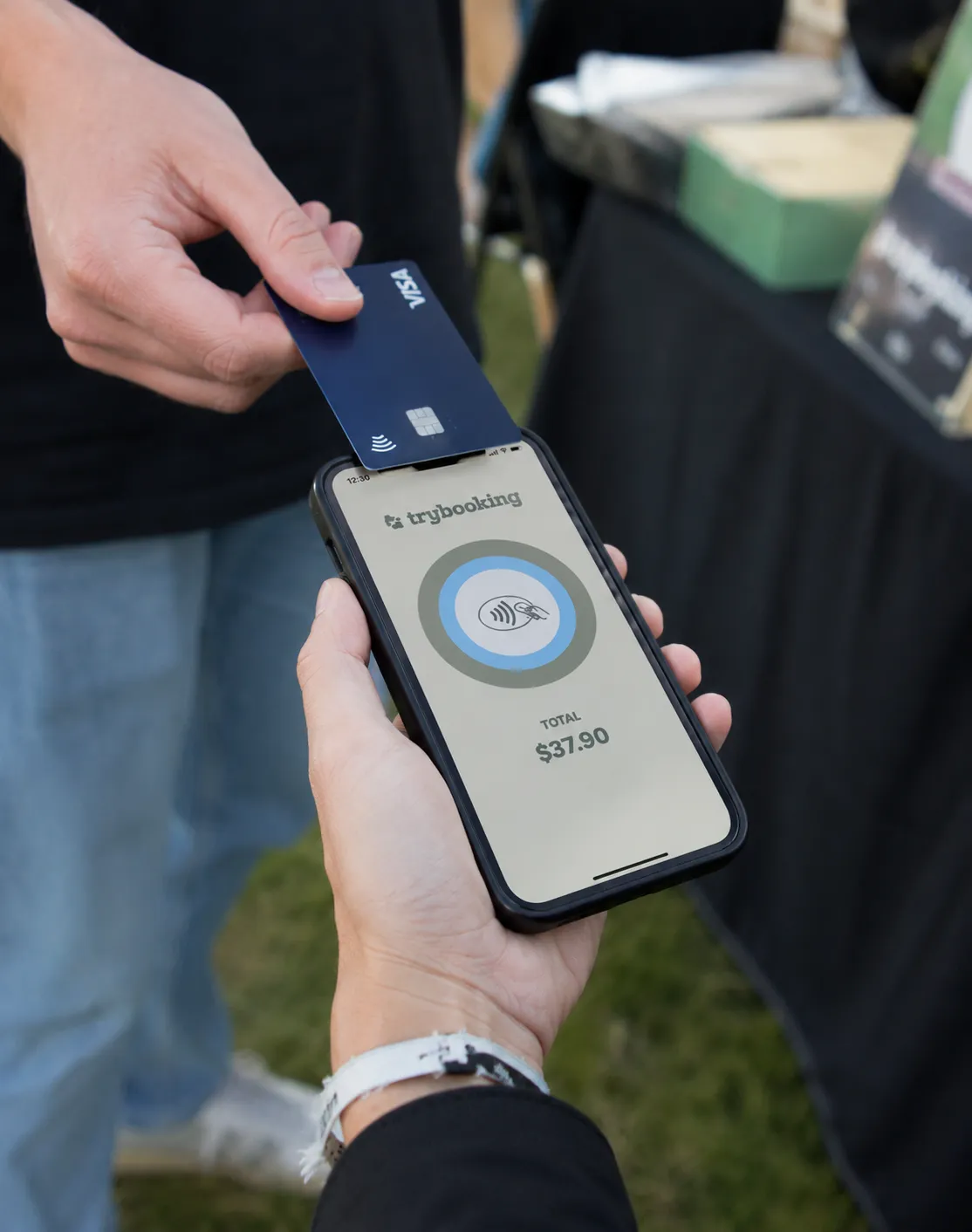Box Office App taking a card payment at an event