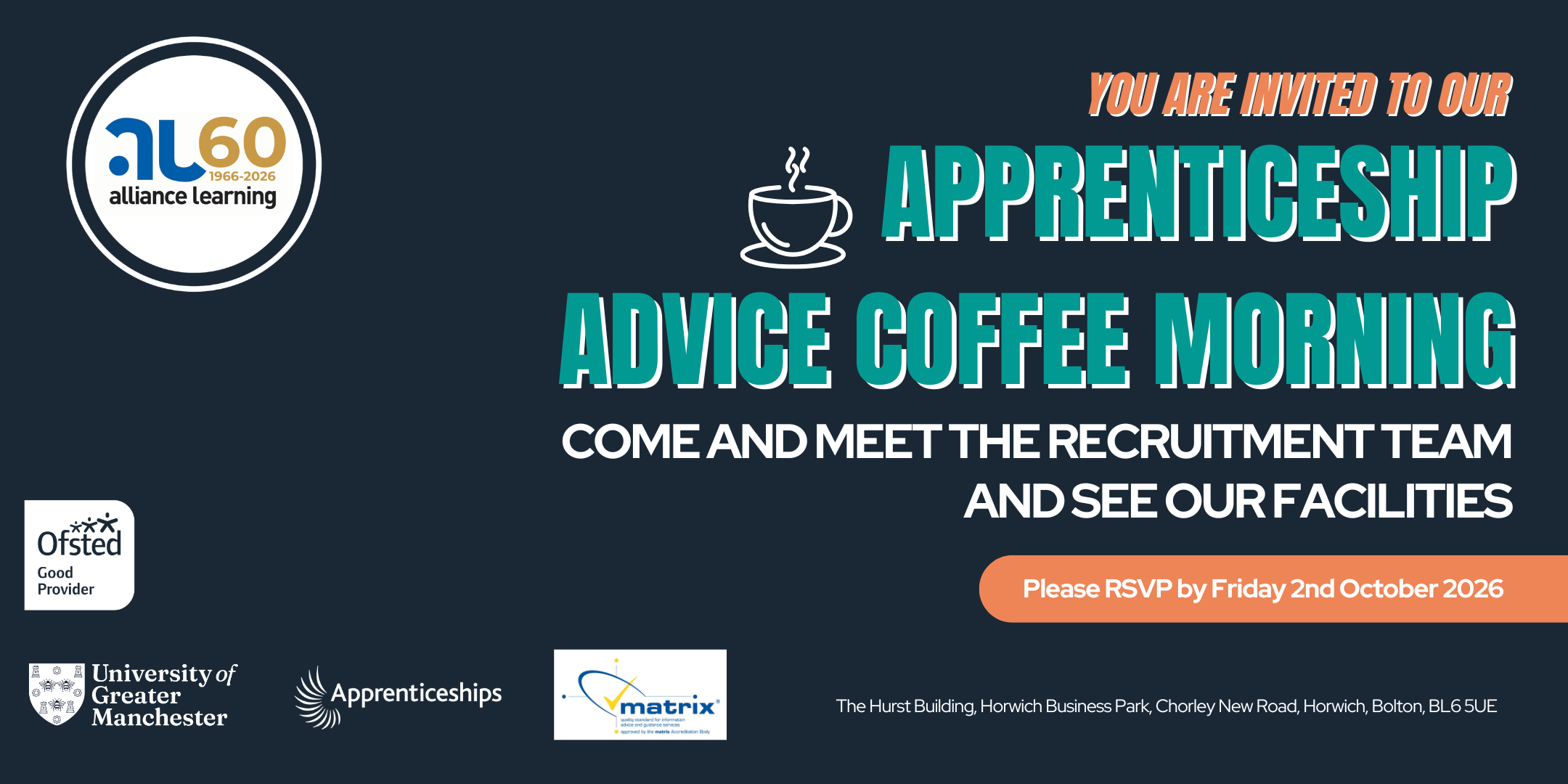 Apprenticeship Advice Coffee Morning Tickets, Alliance Learning ...